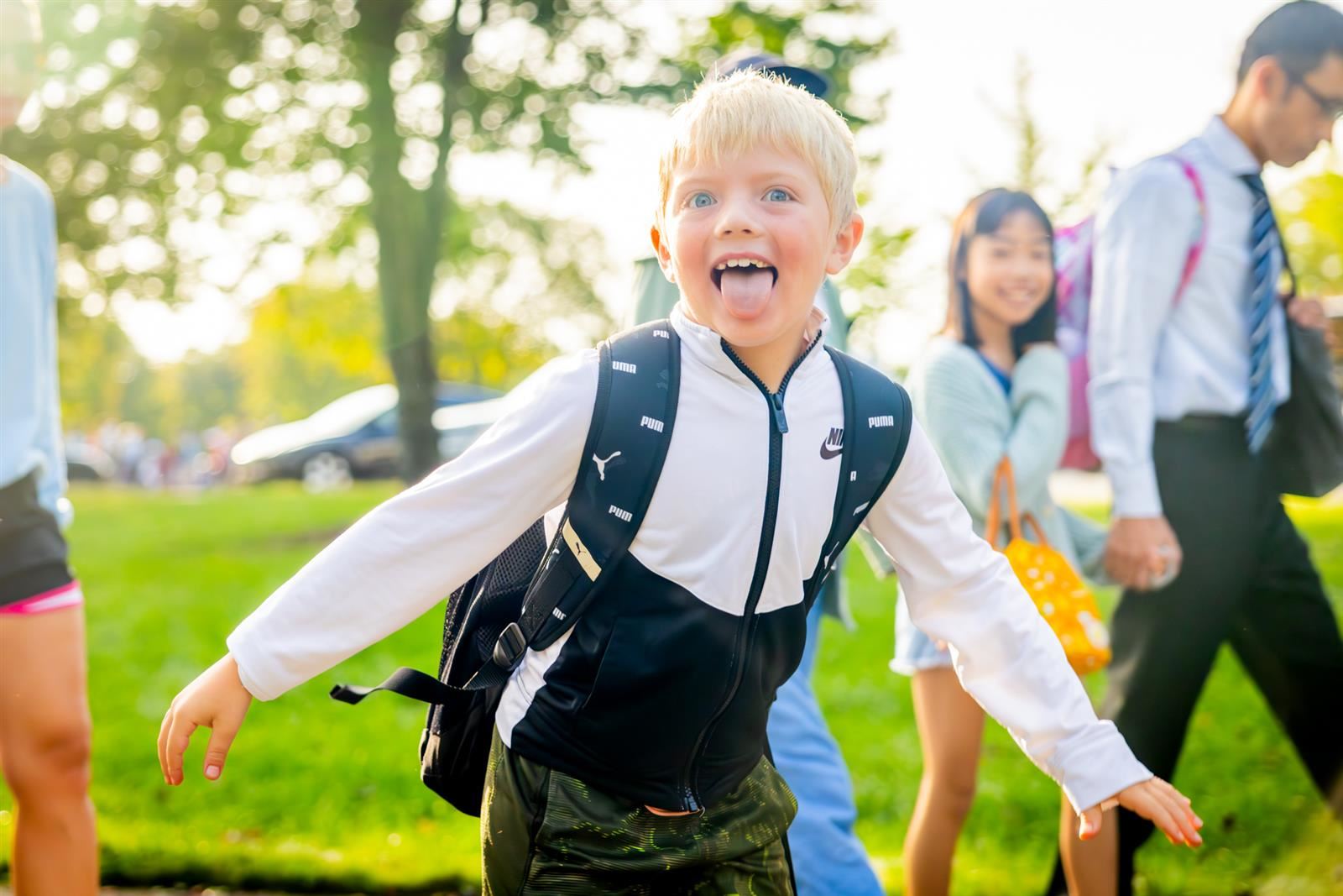 Student sticking his tongue out
